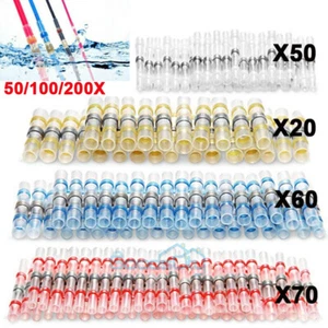 50-200X Wärmeschrumpfstoß Draht Spleiß Verbinder Dichtung Crimp Klemmen Wasserdicht - Bild 1 von 15