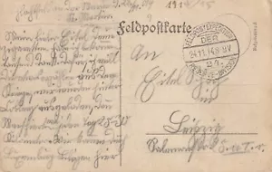 1914 Germany fieldpost card sent from 24th Reserve Division - Picture 1 of 2