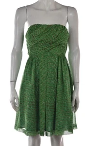 Broadway & Broome Womens Dress Size 4 Green Printed Sheath Strapless Above Knee - Picture 1 of 5