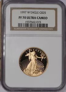 1997-W Gold Eagle 1/2 oz. $25 NGC PF70 Ultra Cameo - Picture 1 of 2