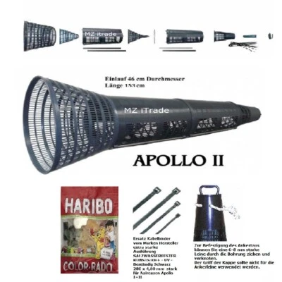 Aalreuse Aalkorb Krebskorb trap APOLLO II+ Mammutmesser Ankertau Kabelbinder Har - Bild 1 von 4