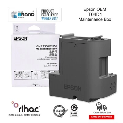 Genuine Epson T04D1 Maintenance Box WF-2860 WF-2960 XP-5100 XP-5200 C13T04D100 - Image 1 of 4