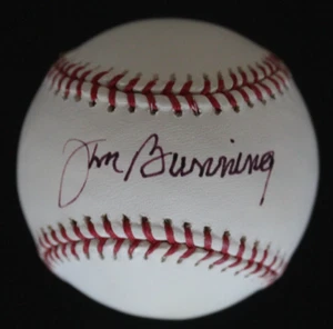 Jim Bunning (d.2017) Tigers Phillies Autographed HOF MLB Baseball JSA COA - Picture 1 of 6
