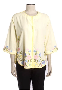 Camisa DE COLECCIÓN Daisy's Creations Talla 14 Amarilla Abotonada, Bordado Floral - Imagen 1 de 12