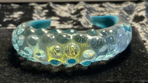 Dichroic Glass Art Glass Solid Glass Cuff Bracelet marked JSB - Picture 1 of 24