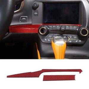 Carbon Fiber Navigation screen strip Trim Sticker Fit for Corvette C7 2014-2019 - Picture 1 of 12