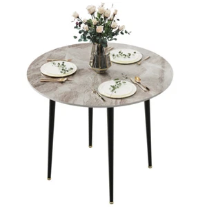 Round Dining Table 2-4 Person High End Sintered Stone Top Kitchen Restaurant NEW - Picture 1 of 18
