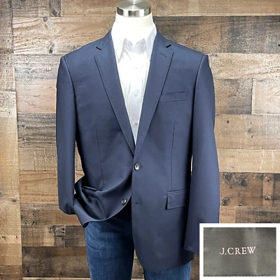 J Crew Sport Coat Blazer Loro Piana Wool Mens 42L Blue Suit Jacket Casual - Image 1 of 4