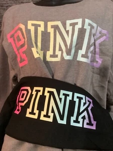 Victoria's Secret Pink Ombre Rainbow Campus Pullover + Leggings Set Logo L XL - Bild 1 von 9