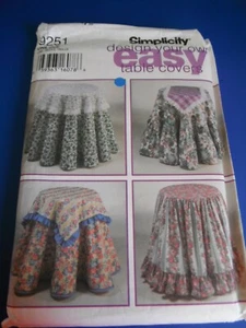 Vintage Uncut Simplicity Design Your Own Easy Table Cloth Covers Sewing Pattern - Bild 1 von 1
