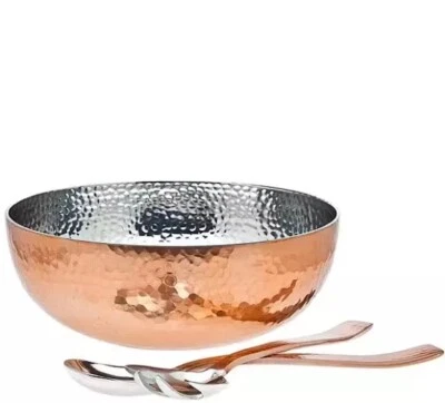 GODINGER Hammered Copper Salad Bowl Set NEW - Image 1 of 4