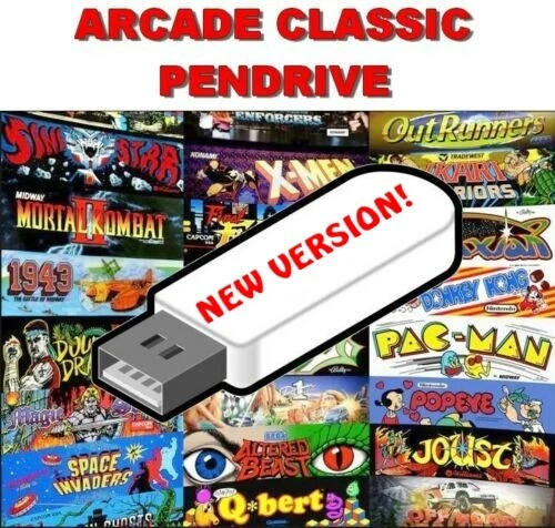 Retrogames Arcade 6000 Giochi PC Windows Pendrive Sala Giochi anni 80 90 - Immagine 1 di 3