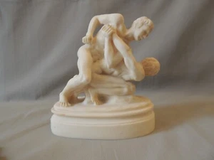 Greek alabaster statue Pankration Athletes ancient wrestling - Picture 1 of 9
