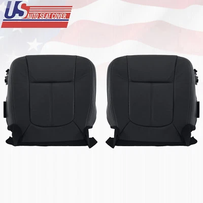 2013 2014 Ford F250 F350 Lariat Driver-Passenger Bottom Leather Seat Cover Black - Image 1 of 4