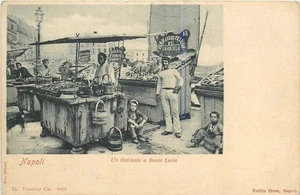 c1905 Napoli Italy Market Stall Vendors undivided Postcard 25-10721 - Picture 1 of 2