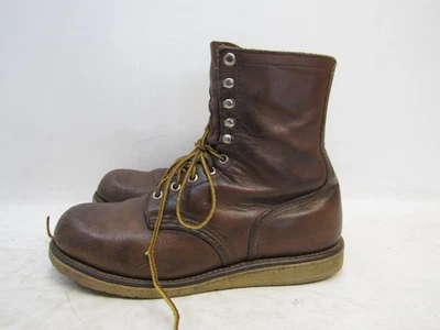 Red Wing Mens Size 9.5 D Brown Leather Steel Toe Work Boots - Image 1 of 4
