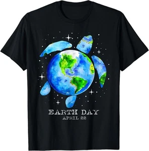 Earth Day Restore Sea Turtle Art Save the Planet Unisex T-Shirt - Picture 1 of 14