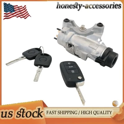 NEW For Audi 98-09 A4 Quattro Ignition Lock Cylinder Assembly With Key Shells US - Image 1 of 4