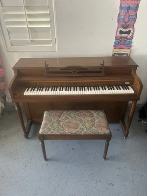 Henry F. Miller Upright Console Piano with Matching Bench – Vintage, Solid Wood - Image 1 of 4