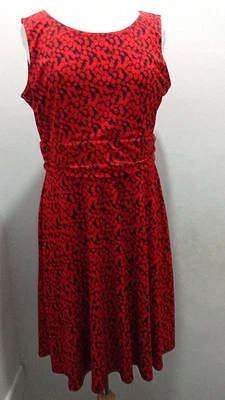 Linea Women Dress Bodycon UK 14 Knee Length Ruched Lined Stretch Spotty - Image 1 of 4