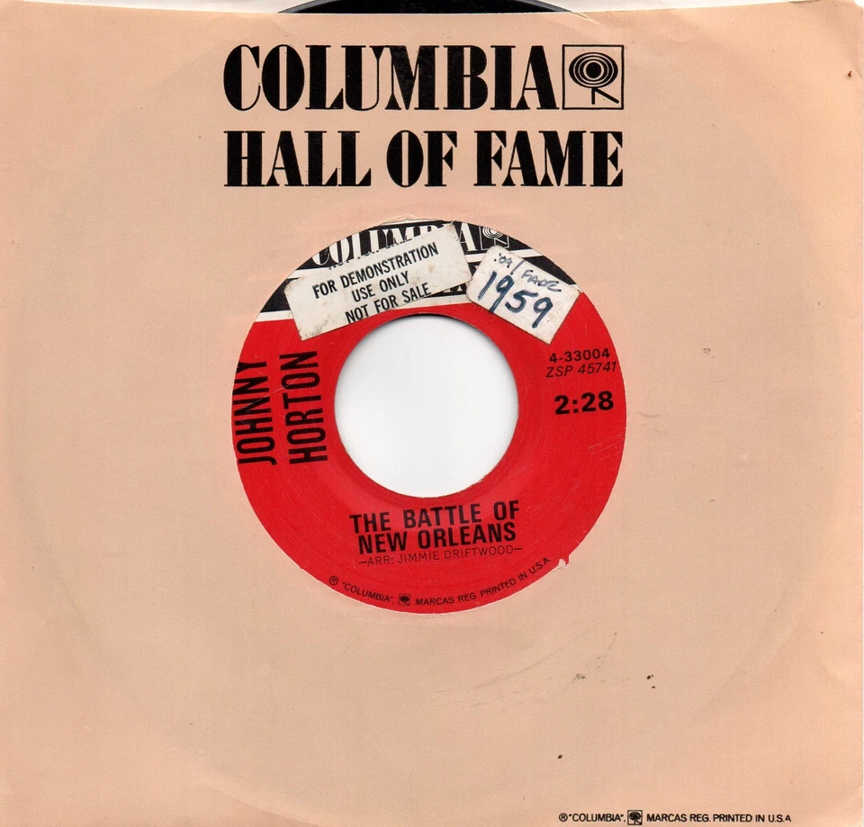 JOHNNY HORTON - THE BATTLE OF NEW ORLEANS / NORTH TO ALASKA         (VG+) - Image 1 of 1