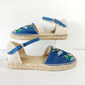 Boden Peggy Espadrilles Gr. 37 UK 4 blau Denim Tukan bestickt Sandalen - Bild 1 von 11