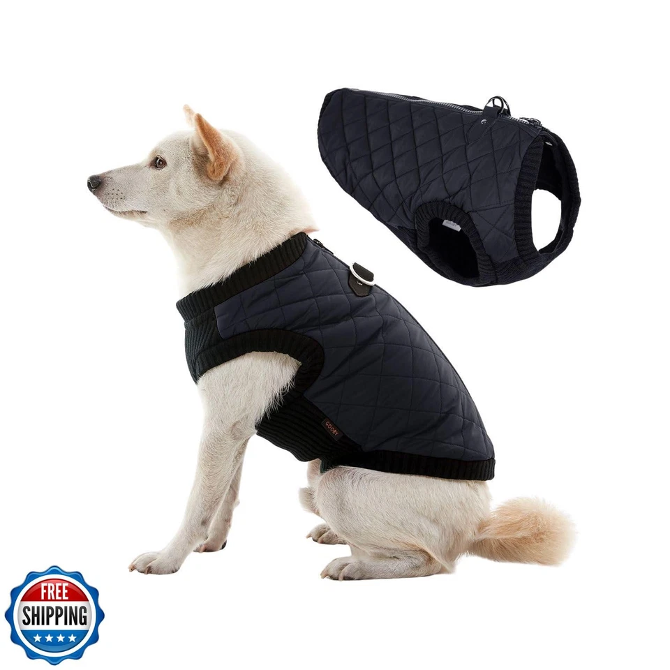 Gooby Fashion Vest Dog Jacket - Black, Large - Warm Zip Up Dog Bomber Vest wi - Image 1 of 4