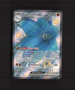 Glimmora ex 218/091 Paldean Fates Full Art Shiny Holo Rare Holo Pokemon Card LP - Picture 1 of 10