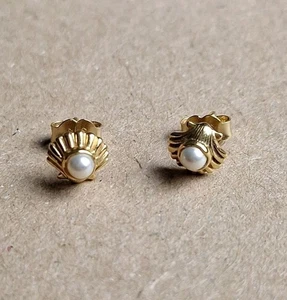 Pandora Shine Muscheln Ohrstecker mit Süßwasserperlen.  - Bild 1 von 7