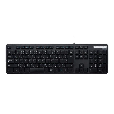ELECOM Keyboard Wired Membrane Thin Full Keyboard Black TK-FCM108XBK - Image 1 of 4