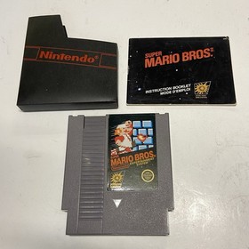 CLEAN SUPER MARIO BROS. 1 NINTENDO NES 1985 GAME CARTRIDGE W/ SLEEVE AND MANUAL