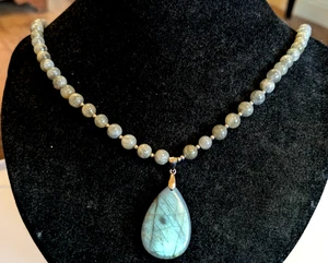 Gemporia sterling silver and labradorite necklace 31.8 gms - Picture 1 of 9