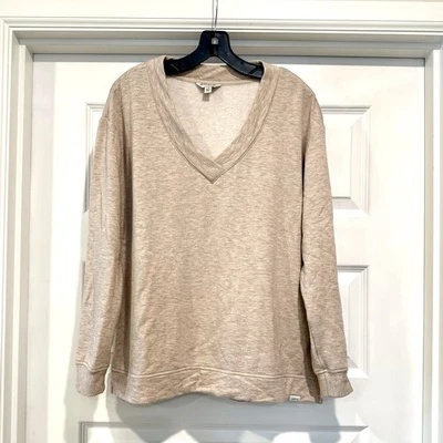 Camisa Pullover Top Orvis Para Mujer Talla L Cuello en V Suave Manga Larga Tostado Beige Cálida Foto 1 de 4