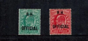 Great Britain KE VIII SG 091-2 1/2d Emerald Green & 1d Red MOG VLH CV L700 - Picture 1 of 2
