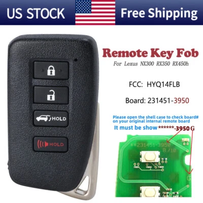 Mando a distancia inteligente para Lexus NX300 RX350 RX450h 2020-2022 HYQ14FLB 231451-3950 Foto 1 de 4