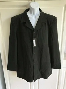 Neu Herren Tulliano Button Down Toronto Stil Jacke reine Seide Größe Large schwarz - Bild 1 von 9