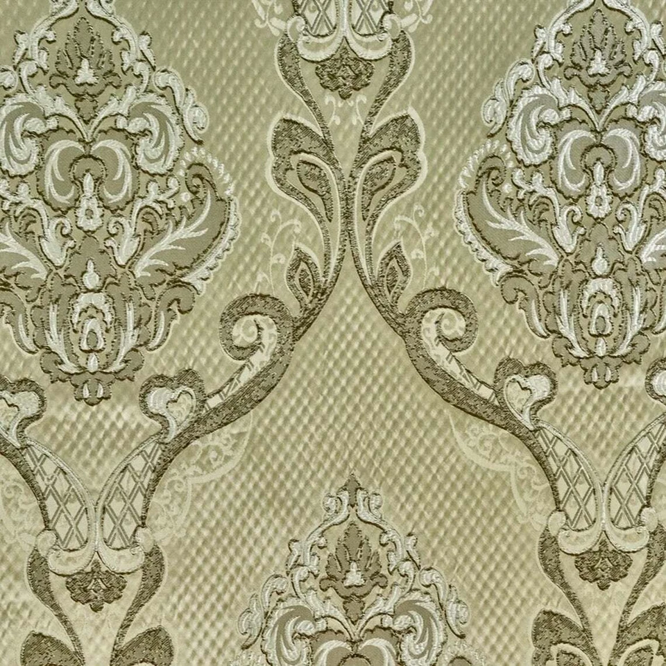 Damask Ecru Renaissance Jacquard Upholstery / drapery fabric by the yard - Image 1 of 1