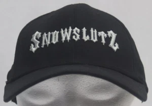 Snowslutz Black Cap Hat Embroidered Logo AFLEX Size Small Medium Great Condition - Picture 1 of 6