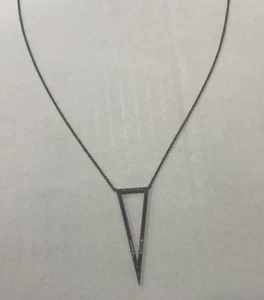 Women's Nadri Multi Triangle Pendant Necklace - Pink/ Hematite 5624 - Picture 1 of 3