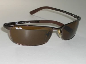 RAY BAN RB3190 B15 BROWN COLOR CONTRAST FLIGHT 012 SLEEK METAL WRAPS SUNGLASSES - Picture 1 of 12