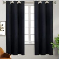 Blackout Window Curtains Thermal Insulated Grommet Darkening Curtain 2Panels US