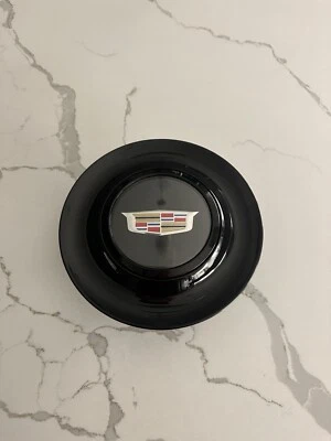 Black Floating Center Caps For Cadillac Forgiato XL Hubcap Rim Emblem - Image 1 of 4