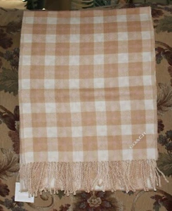 Coach Reversible Plaid Double Face Muffler Scarf Caramel 56204 - Picture 1 of 2