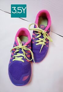 Nike Girls Free 5.0 644446-502 purple Pink Running Shoes Sneakers Size 3.5Y