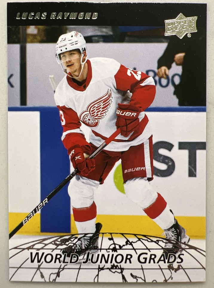 2022-23 Upper Deck Series 2 World Junior Grads Insert #9 Lucas Raymond Red Wings - Image 1 of 1