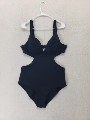 Traje de baño Old Navy para mujer XXL negro mezcla de nailon cuello en V recorte traje de baño de una pieza Foto 1 de 4