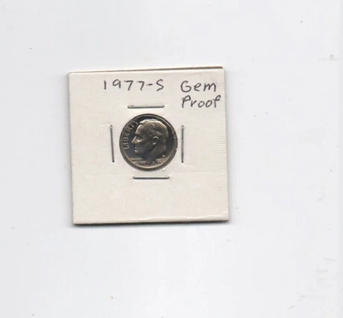 United States Roosevelt Dime 1977 S Gem Proof Cover