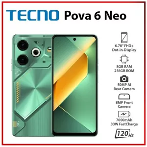 NEW TECNO Pova 6 Neo 8GB+256GB GREEN Dual SIM Unlocked Android Mobile Phone - Picture 1 of 4
