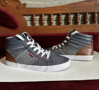 Zapatos Tenis Levi's Tenis Para Mujer Azul Jeans Denim EE. UU. Talla 10 Parte Superior Alta Lona Foto 1 de 4