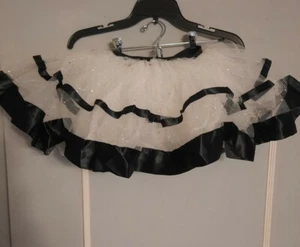 Weissman White/black Tulle Tutu Skirt Dancewear dress up Child Size MC 10-12 - Picture 1 of 8